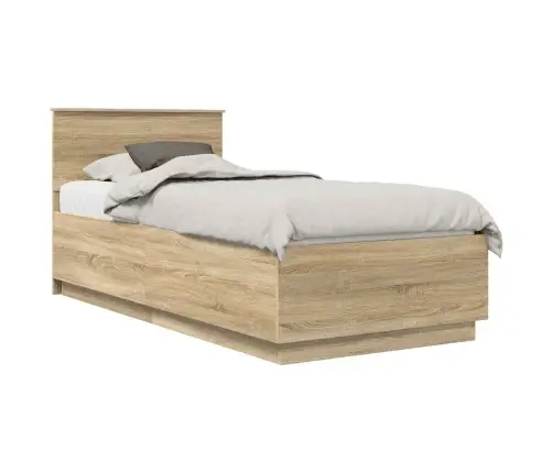 Gultas Rāmis Sonoma Ozols 90 X 200 Cm Inženierijas Koks Vidaxl