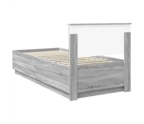 Gultas Rāmis Pelēks Sonoma 90 X 200 Cm Inženierijas Koks Vidaxl