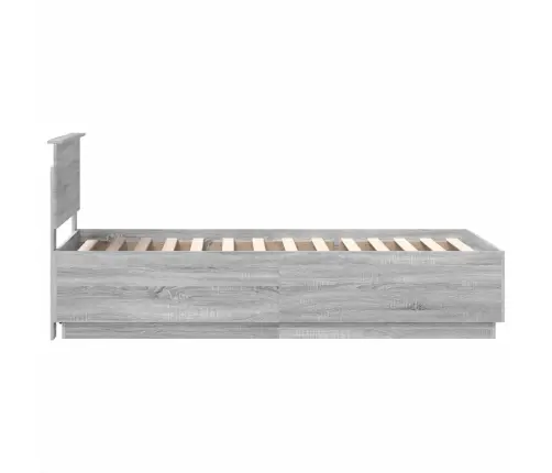 Gultas Rāmis Pelēks Sonoma 90 X 200 Cm Inženierijas Koks Vidaxl