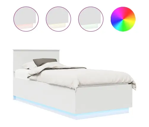 Gultas Rāmis Balts 70 X 190 Cm Inženierijas Koks Vidaxl