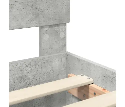 Gultas Rāmis Betona Pelēks 70 X 190 Cm Inženierijas Koks Vidaxl