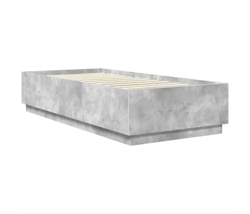 Gultas Rāmis Betona Pelēks 70 X 190 Cm Inženierijas Koks Vidaxl