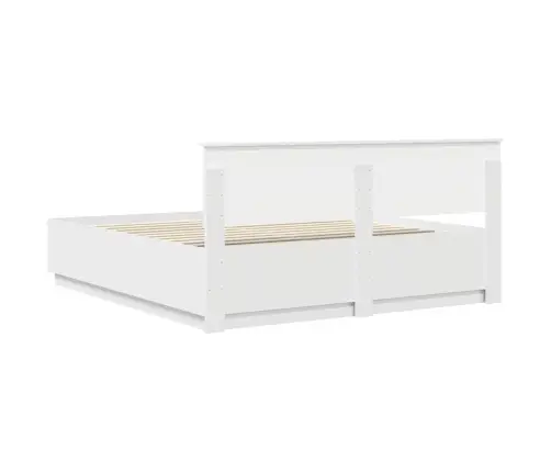 Gultas Rāmis Balts 200 X 200 Cm Inženierijas Koks Vidaxl