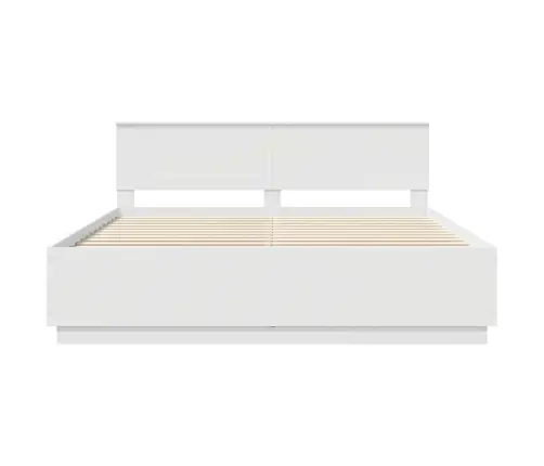 Gultas Rāmis Balts 200 X 200 Cm Inženierijas Koks Vidaxl