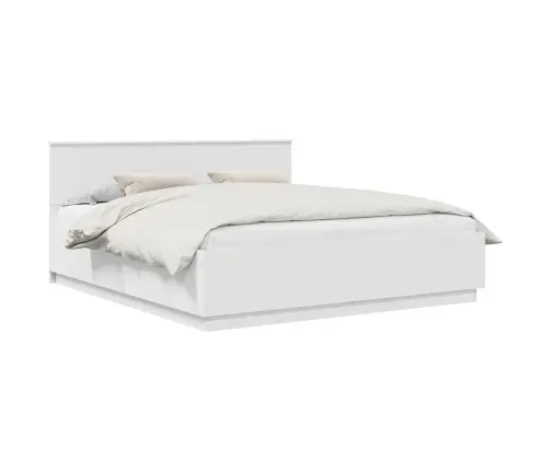 Gultas Rāmis Balts 200 X 200 Cm Inženierijas Koks Vidaxl