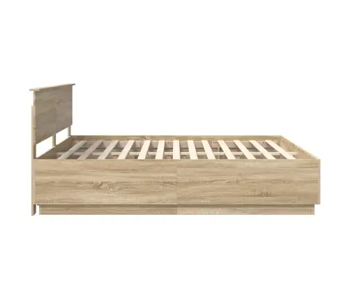 Gultas Rāmis Sonoma Ozols 200 X 200 Cm Inženierijas Koks Vidaxl