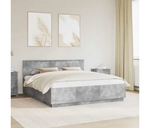 Voodi Raam Peaga Betoonhall 200 X 200 Cm Tehispuit