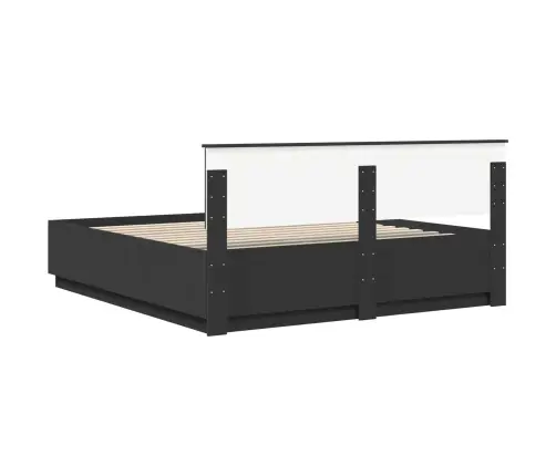 Voodi Raam Peaga Must 180 X 200 Cm Tehispuit