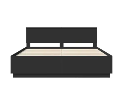 Voodi Raam Peaga Must 180 X 200 Cm Tehispuit