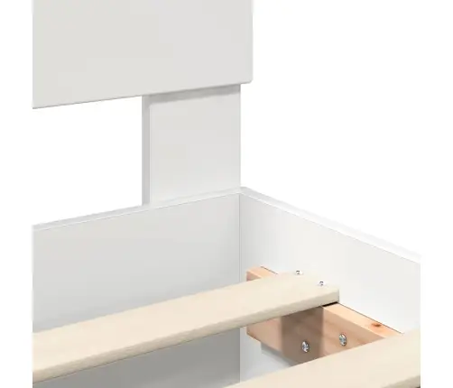 Gultas Rāmis Balts 150 X 200 Cm Inženierijas Koks Vidaxl
