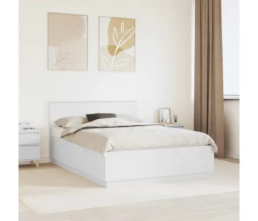 Gultas Rāmis Balts 150 X 200 Cm Inženierijas Koks Vidaxl