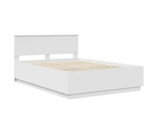 Gultas Rāmis Balts 150 X 200 Cm Inženierijas Koks Vidaxl