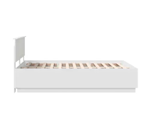 Gultas Rāmis Balts 150 X 200 Cm Inženierijas Koks Vidaxl