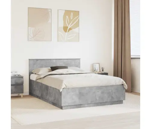 Voodi Raam Peaga Betoonhall 140 X 190 Cm Tehispuit