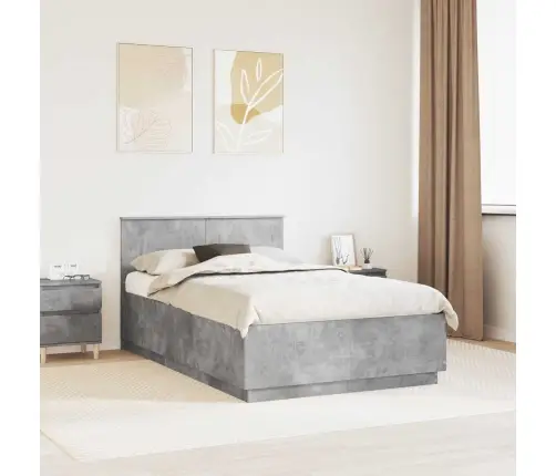 Voodi Raam Peaga Betoonhall 135 X 190 Cm Tehispuit