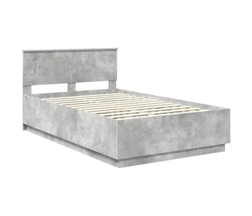 Voodi Raam Peaga Betoonhall 135 X 190 Cm Tehispuit