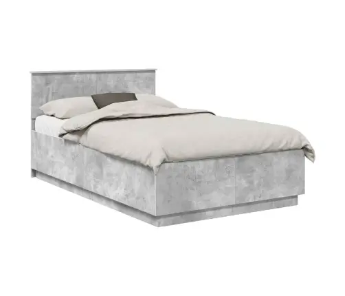 Voodi Raam Peaga Betoonhall 135 X 190 Cm Tehispuit