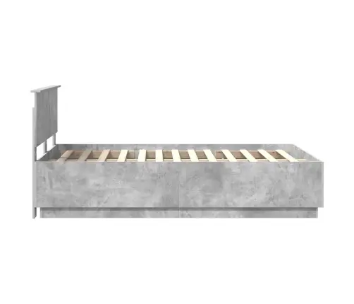 Voodi Raam Peaga Betoonhall 135 X 190 Cm Tehispuit