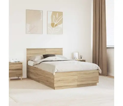 Gultas Rāmis Sonoma Ozols 120 X 200 Cm Inženierijas Koks Vidaxl