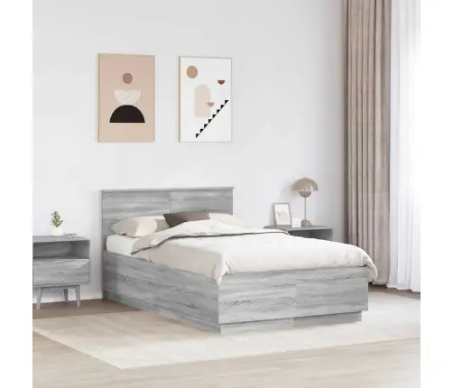 Lovos Rėmas Pilkas Sonoma 120 X 200 Cm Apdirbta Mediena