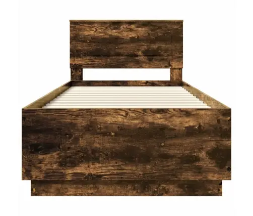 Gultas Rāmis Dūmaka Ozols 90 X 190 Cm Inženierijas Koks Vidaxl