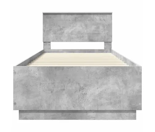 Gultas Rāmis Betona Pelēks 90 X 200 Cm Inženierijas Koks Vidaxl