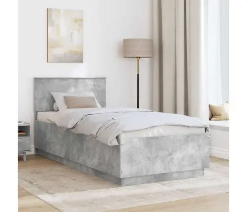 Voodi Raam Peaga Betoonhall 70 X 190 Cm Tehispuit