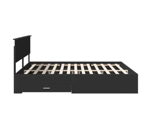 Gultas Rāmis Melns Un Sudrabains 200 X 200 Cm Inženierijas Koks Vidaxl