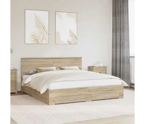 Lovos Rėmas Sonoma Ąžuolas 200 X 200 Cm Apdirbta Mediena