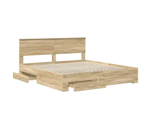 Lovos Rėmas Sonoma Ąžuolas 200 X 200 Cm Apdirbta Mediena