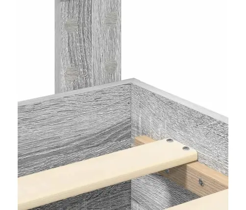 Gultas Rāmis Pelēks Sonoma 200 X 200 Cm Inženierijas Koks Vidaxl