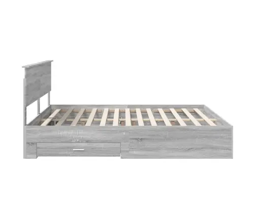 Gultas Rāmis Pelēks Sonoma 200 X 200 Cm Inženierijas Koks Vidaxl