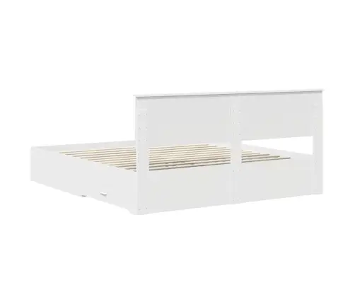 Gultas Rāmis Ar Atvilktni Balts 180 X 200 Cm Inženierijas Koks Vidaxl