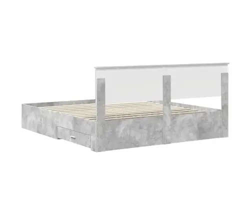 Lovos Rėmas Betono Pilka 180 X 200 Cm Apdirbta Mediena