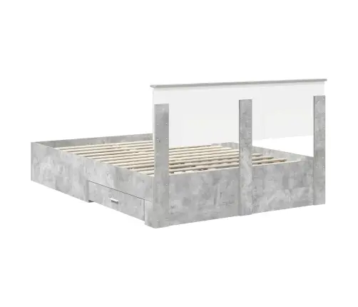 Voodi Raam Peaga Sahtliga Betoonhall 160 X 200 Cm Tehispuit