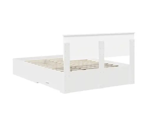 Gultas Rāmis Ar Atvilktni Balts 140 X 190 Cm Inženierijas Koks Vidaxl