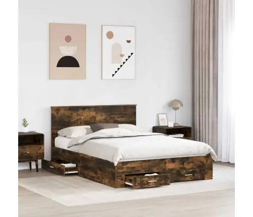 Lovos Rėmas Rūkyta Ąžuolas 140 X 190 Cm Apdirbta Mediena