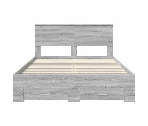 Voodi Raam Peaga Sahtliga Hall Sonoma 140 X 190 Cm Tehispuit