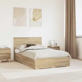 Gultas Rāmis Sonoma Ozols 135 X 190 Cm Inženierijas Koks Vidaxl Gultas Rāmis Sonoma Ozols 135 X 190 Cm Inženierijas Koks Vidaxl