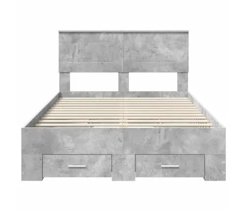 Lovos Rėmas Betono Pilka 135 X 190 Cm Apdirbta Mediena