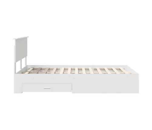 Gultas Rāmis Ar Atvilktni Balts 120 X 190 Cm Inženierijas Koks Vidaxl