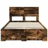Gultas Rāmis Dūmaka Ozols 120 X 190 Cm Inženierijas Koks Vidaxl