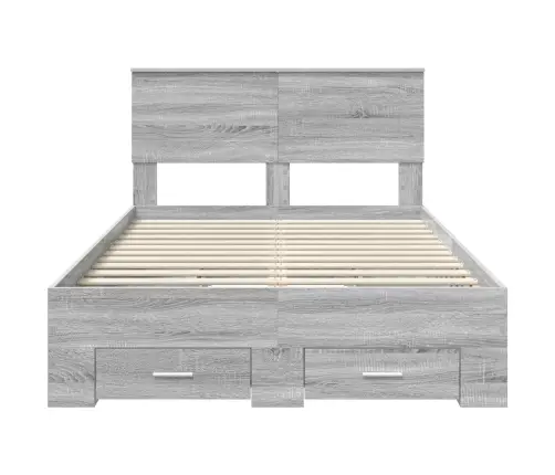 Voodi Raam Peaga Sahtliga Hall Sonoma 120 X 190 Cm Tehispuit