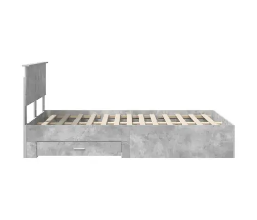 Voodi Raam Peaga Sahtliga Betoonhall 120 X 200 Cm Tehispuit