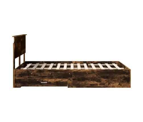 Gultas Rāmis Dūmaka Ozols 120 X 200 Cm Inženierijas Koks Vidaxl