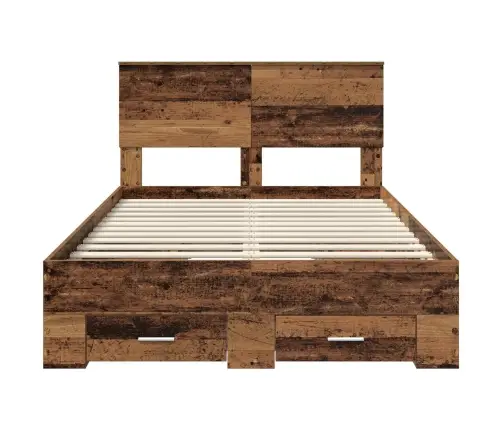 Gultas Rāmis Vecs Koks 120 X 200 Cm Inženierijas Koks Vidaxl