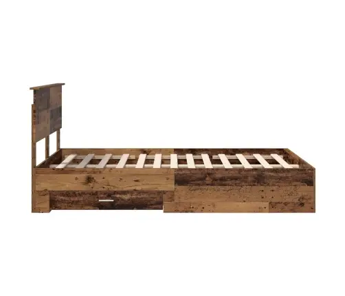 Gultas Rāmis Vecs Koks 120 X 200 Cm Inženierijas Koks Vidaxl