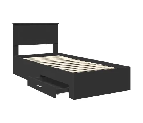 Gultas Rāmis Melns Un Sudrabains 100 X 200 Cm Inženierijas Koks Vidaxl