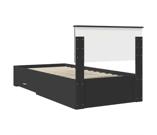 Gultas Rāmis Melns Un Sudrabains 100 X 200 Cm Inženierijas Koks Vidaxl