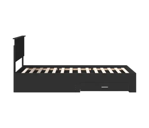 Gultas Rāmis Melns Un Sudrabains 100 X 200 Cm Inženierijas Koks Vidaxl